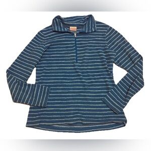 Columbia Sweater Womens Medium Blue Outdoors 1/4 Zip Fleece Pullover Ladies